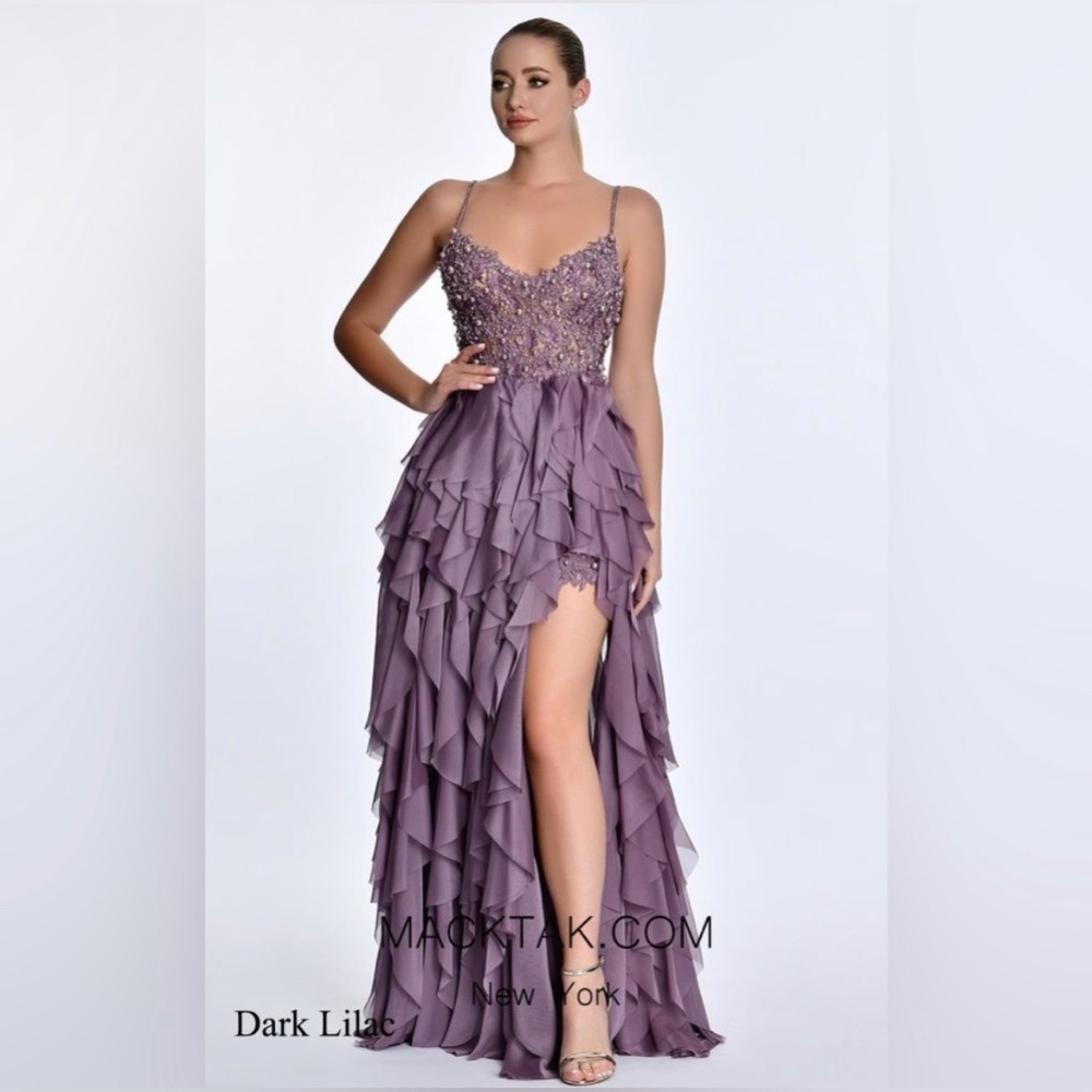 NEW Alfabeta Womens Beaded Long Dress, Lilac Purple